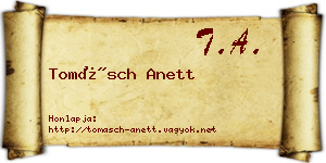 Tomásch Anett névjegykártya